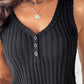 V Neck Sleeveless Ribbed Tank Top