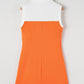 Russet Orange Colorblock Sleeveless Quarter Zip Collared Athletic Mini Dress