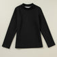 Black Mock Neck Thermal Lined Long Sleeve Tee