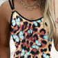 Leopard Print Spaghetti Strap Bodycon Dress Sexy Butterfly Pocket Design Slim Fit Mini Dress