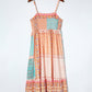 Multicolor Boho Patchwork Print Square Neck Sundress
