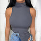 Turtleneck Sleeveless Skinny Bodysuit