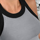 Contrast Binding Tank Tops Summer Sleeveless Basic Cami Top Shirt Slim Knit Ribbed Racerback Blouses