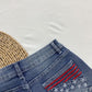 Star Embroidery Raw Hem Denim Shorts