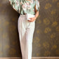 Floral Print  One Shoulder Tied Detail Blouse Casual Looose Fit Top