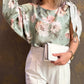 Floral Print  One Shoulder Tied Detail Blouse Casual Looose Fit Top