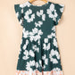 Floral Print Ruffle Sleeve Empire Waist Mini Dress