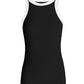Contrast Binding Tank Tops Summer Sleeveless Basic Cami Top Shirt Slim Knit Ribbed Racerback Blouses