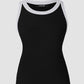 Contrast Binding Tank Tops Summer Sleeveless Basic Cami Top Shirt Slim Knit Ribbed Racerback Blouses