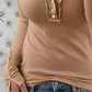 Button Detail Long Sleeve Top