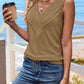 V Neck Sleeveless Ruched Tank Casual Slim Fit Top