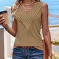 V Neck Sleeveless Ruched Tank Casual Slim Fit Top