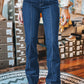 Sail Blue Center Seam Deep Wash Straight Jeans
