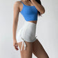 Ruched Drawstring High Waist Active Shorts