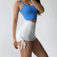 Ruched Drawstring High Waist Active Shorts
