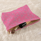 Bright Pink Valentines Fashion Bow Print Ribbed Storage Bag