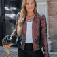 Sparkly Sequin Open Front Puff Sleeve Blazer Coat