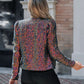 Sparkly Sequin Open Front Puff Sleeve Blazer Coat