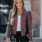 Sparkly Sequin Open Front Puff Sleeve Blazer Coat