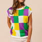 Tillandsia Purple Color Block Cap Sleeve Sweater