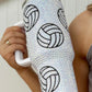 White 40 Oz Rhinestone Volleyball Tumbler with Handle