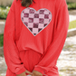 Gold Flame Glitter Checkered Heart Graphic 2pcs Corded Outfit
