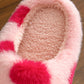 Fiery Red Valentines Heart Shape Winter Fuzzy Slippers