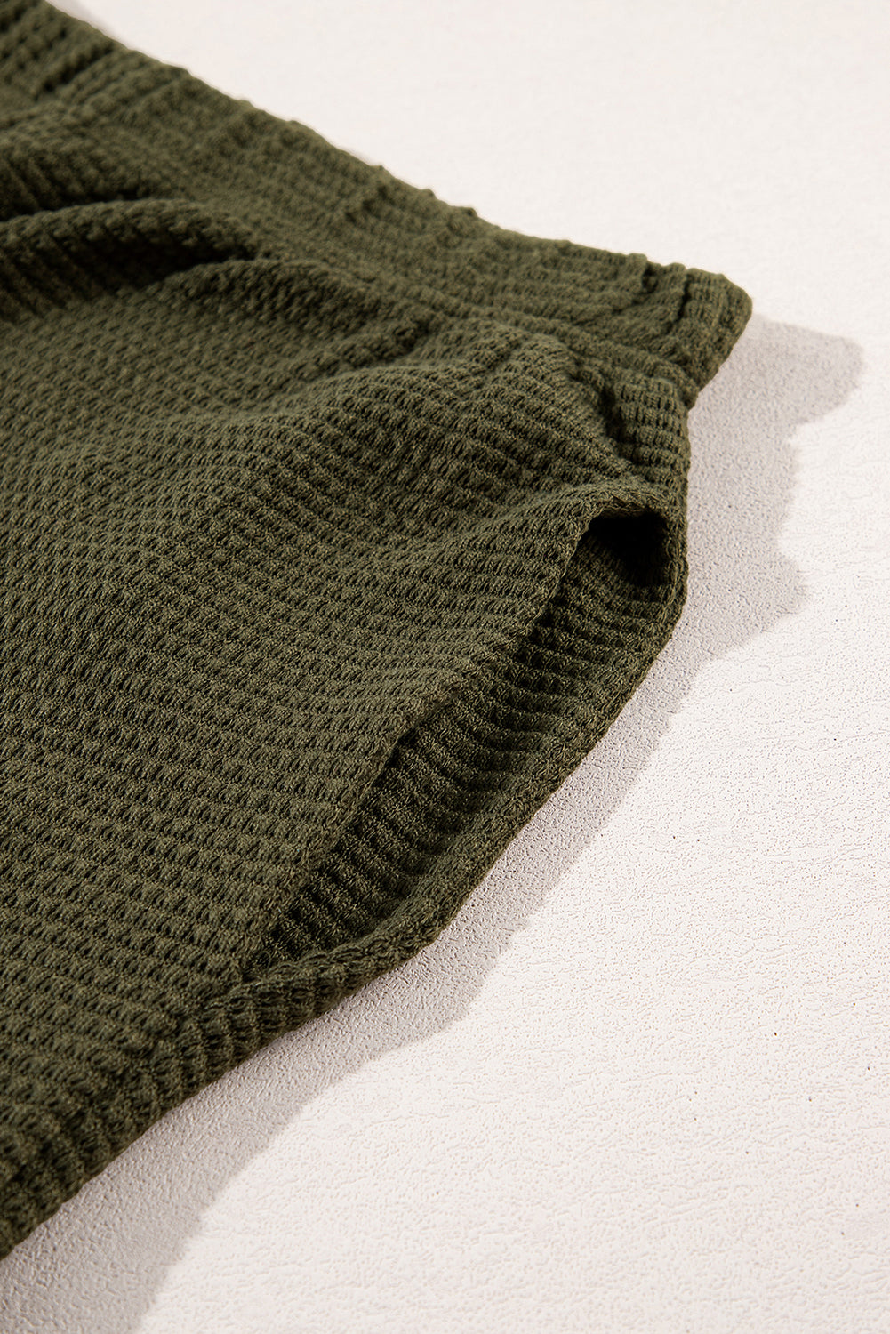 Four Leaf Clover Solid Color Textured Buttoned Shirt and Casual Pants Set