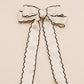White Contrast Trim Colorblock Bowknot Hair Pin