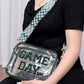 Blackish Green GAME DAY Chenille Embroidered Clear PVC Shoulder Bag