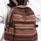 Coffee Vintage Pattern Multi Compartment Large Capacity Backpack
