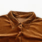 Chestnut Plus Size Velvet Chest Pocket Drop Shoulder Shirt