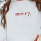 Beige Merry Graphic Embroidered Crew Neck Sweatshirt