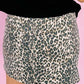 Khaki Leopard Denim Mini Skirt