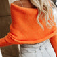 Off Shoulder Crisscross Wrap Knit Sweater