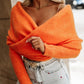 Off Shoulder Crisscross Wrap Knit Sweater