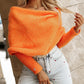 Off Shoulder Crisscross Wrap Knit Sweater