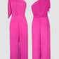 One Shoulder Tied Detail Bowknot Jumpsuit