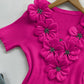 Floral Pattern Rhinestone Decor Knit Top