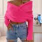 Off Shoulder Crisscross Wrap Knit Sweater