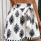 Black Tribal Geometric Print Belted High Waist Casual Shorts