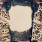 Black Tie Dye Leopard Drop Shoulder Sweatshirt