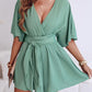 V Neck Half Sleeve Tied Detail Romper