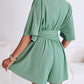 V Neck Half Sleeve Tied Detail Romper