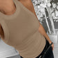 O Neck Sleeveless Basic Slim Fit Skinny Tank Casual Top(Without Pads)