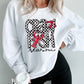 White Crawfish Season Checkered Letter Graphic Corded Sweatshirt