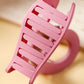 Light Pink Cutout Heart Shape Frosted Small Hair Clip