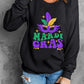 Black Heat Transfer MARDI GRAS Mask Printed Sweatshirt