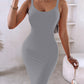 Spaghetti Strap U Neck Casual Maxi Dresses Slim Fit Cami Dress Party Club Bodycon Dress