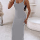Spaghetti Strap U Neck Casual Maxi Dresses Slim Fit Cami Dress Party Club Bodycon Dress